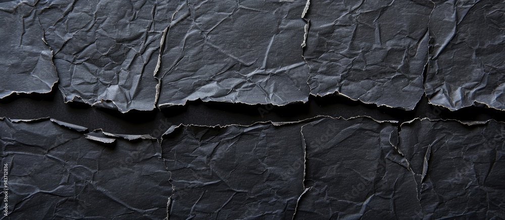 Poster ripped lined paper set against a black background a piece of torn recycled paper. with copy space im