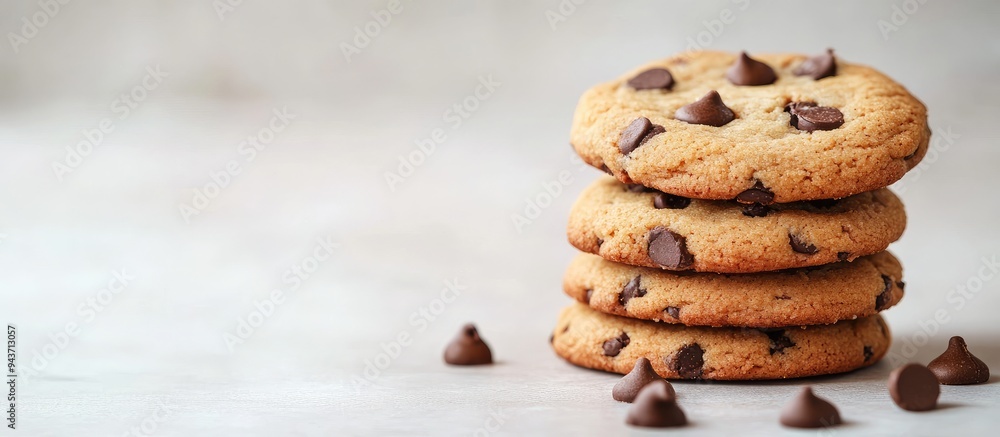 Poster cookies concept with a background in soft focus. with copy space image. place for adding text or des