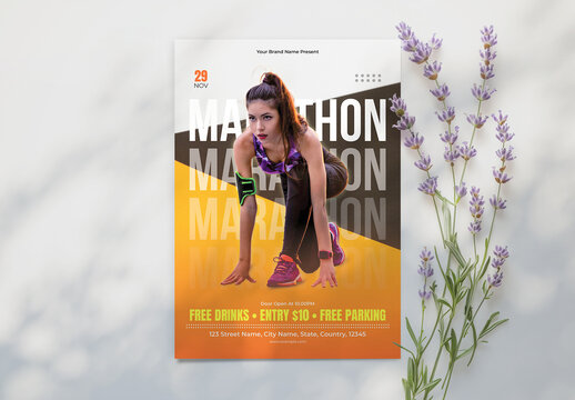 Sprint Marathon Run Festival Events Flyer Layout