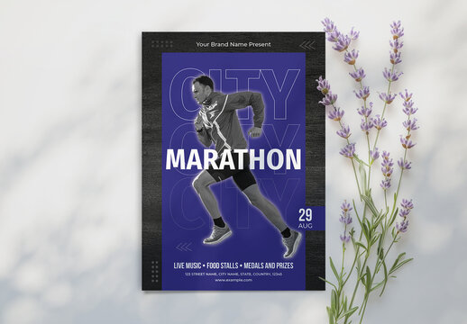 City Runner Marathon Festival Event Flyer Template