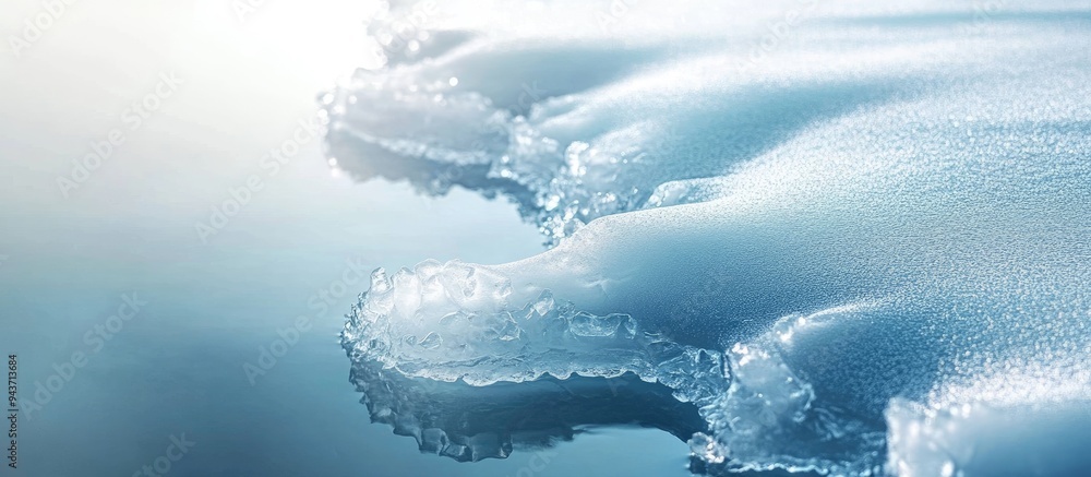 Leinwandbilder melting ice on a frozen lake or river. with copy space image. place for adding text or design
