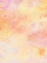 Fototapeta premium A soft pastel watercolor background featuring gentle strokes of peach, pink, and yellow hues, creating an elegant, dreamy atmosphere ideal for digital scrapbooking and creative projects