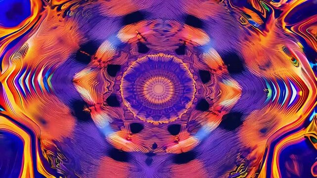 A complex and abstract pattern, constantly shifting and evolving, creating a hypnotic and psychedelic effect.