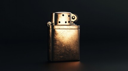 Vintage Lighter on Black Background