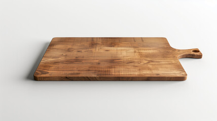 High-quality wooden cutting board isolated on a clean background, ideal for product displays