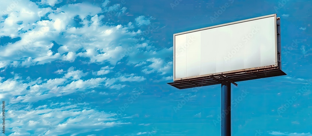 Poster a large empty billboard on a street wall featuring banners that allow you to add your own text. with