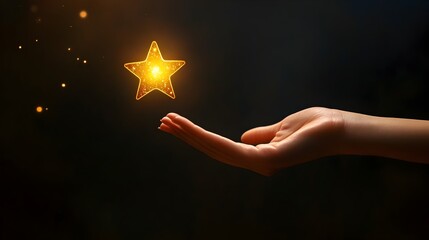 A hand reaching up to catch a falling star a symbolic representation of grasping onto dreams and The image conveys a sense of hope growth and the potential for success