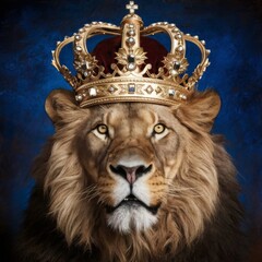 Portrait of a lion in the crown.