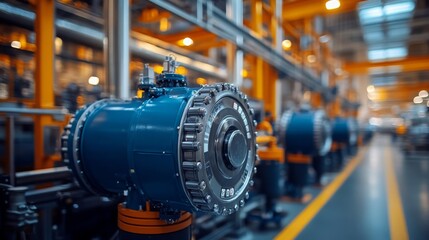 Fototapeta premium A sophisticated automated system monitors machinery to ensure optimal performance in a manufacturing environment.