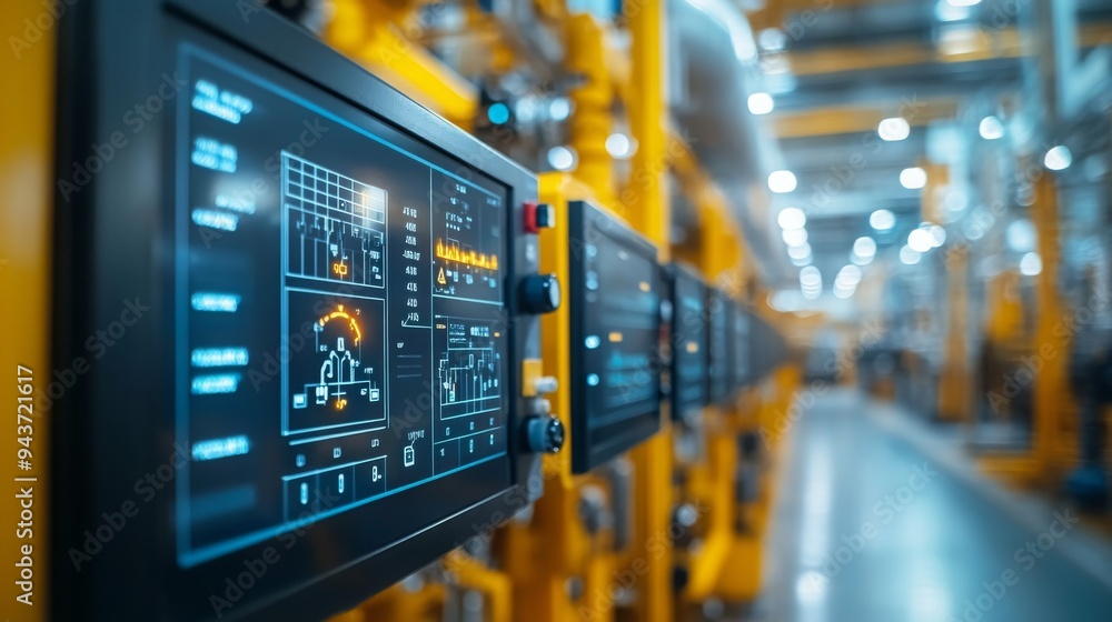 Poster a system displays data metrics for monitoring and optimizing manufacturing processes in a production