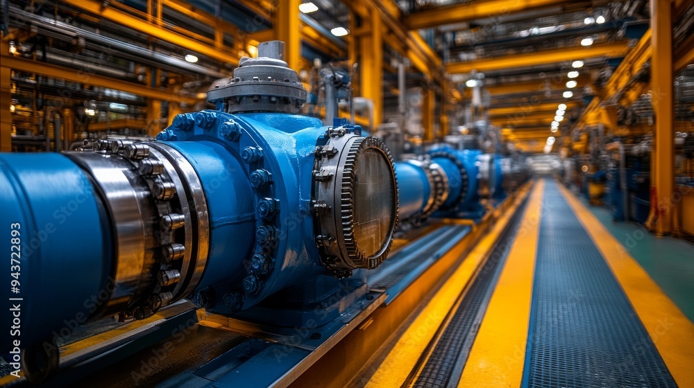Poster a large facility implements an automated system to monitor and optimize water flow through blue pipe