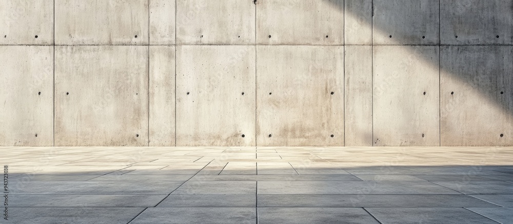 Aufkleber Perspective of an empty concrete wall. with copy space image. Place for adding text or design