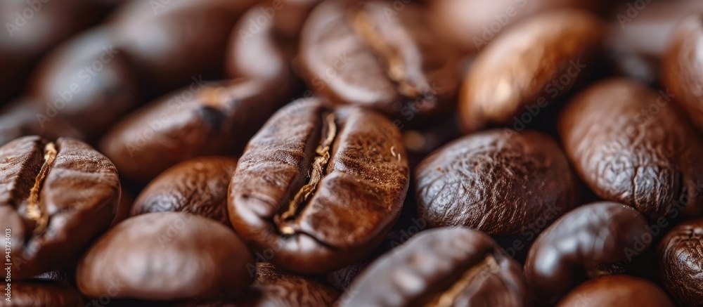 Leinwandbilder close up of coffee beans against a plain backdrop. with copy space image. place for adding text or d