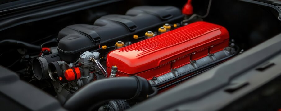 High-output combustion engine with nitrous oxide system for boosted acceleration, built for drag racing and peak performance, car motor performance, boosted acceleration