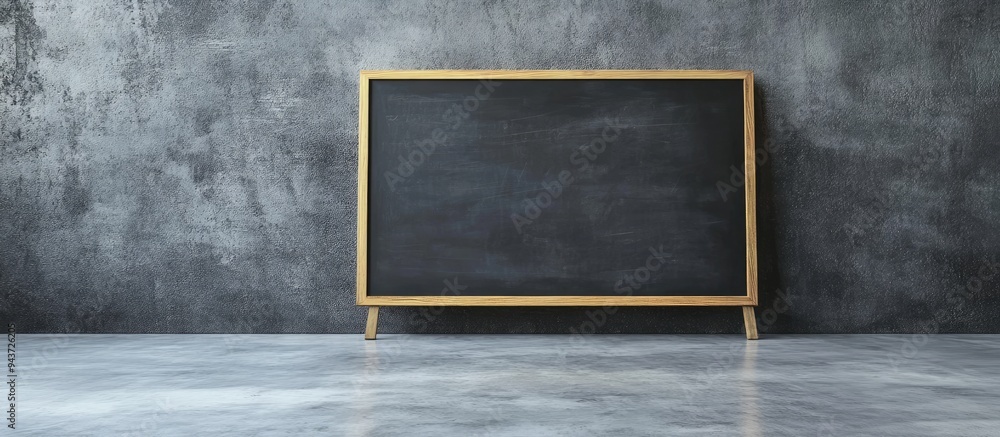 Poster Blackboard and erase board on the cement floor. with copy space image. Place for adding text or design