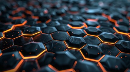 Obraz premium Blockchain technology with hexagonal patterns