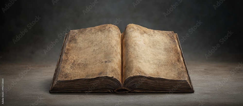 Poster Grunge empty book with copyspace isolated with a clipping path