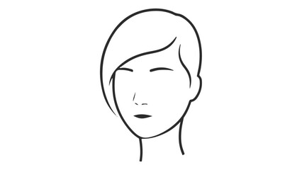 very simple outline of a woman face