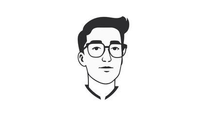 face of a man in glasses vector illustration