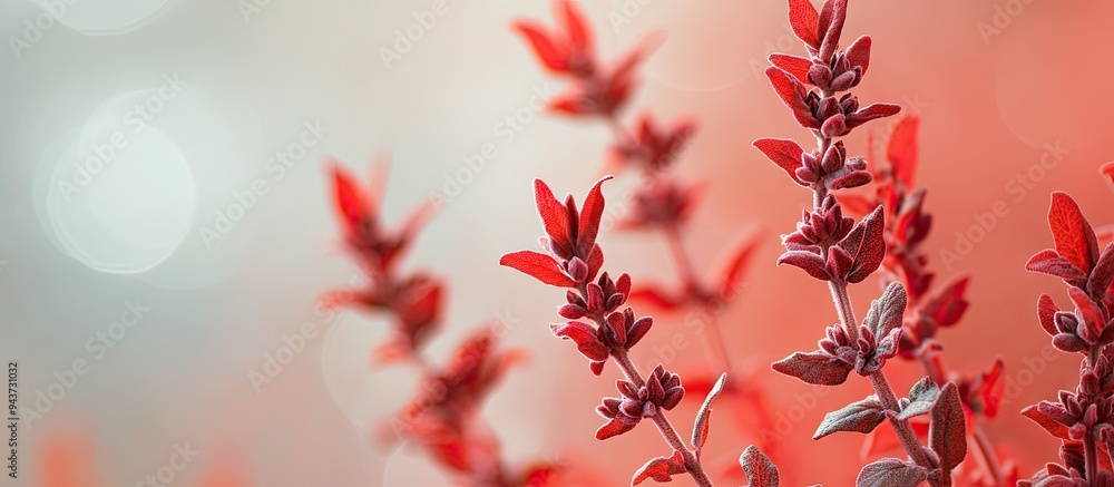 Aufkleber red sage. with copy space image. Place for adding text or design