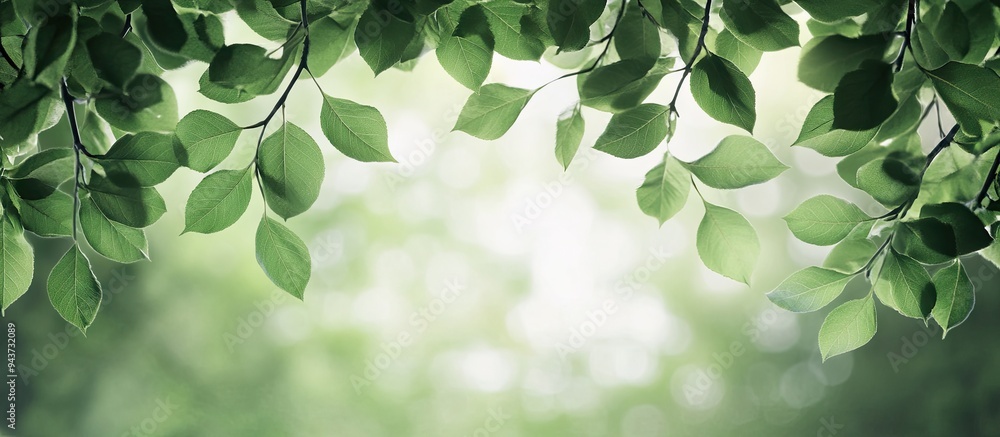 Poster leaves of the trees during springtime. with copy space image. place for adding text or design