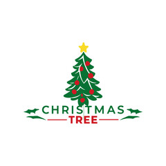 Christmas Tree Logo Vector Template: Festive and Elegant Design for Holiday Branding