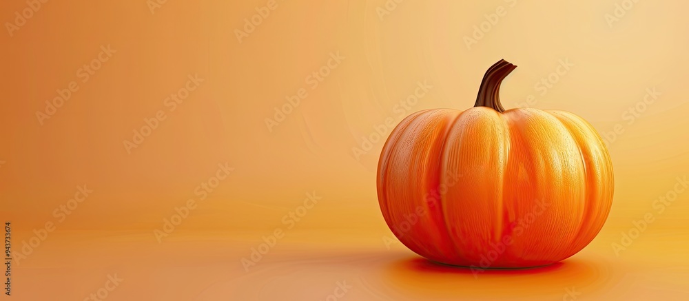 Aufkleber mature orange pumpkin. with copy space image. place for adding text or design