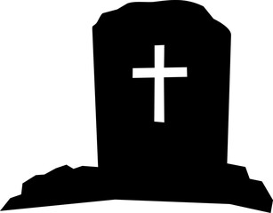 Obraz premium Gravestone icon. Halloween decoration. Silhouette icon.