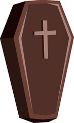 Fototapeta premium Coffin with cross icon. Flat style.