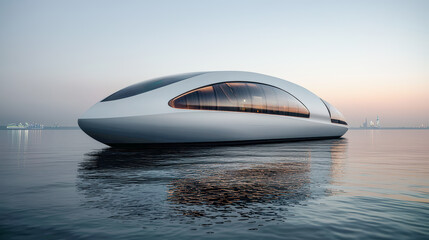 Futuristic Cruise Ship A Visionary Design of the Next-Next-Generation Cruise Liner Blending Cutting-Edge Technology with Luxurious Comfort Set Against a Majestic Oceanic Landscape