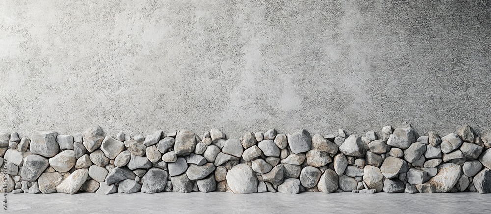 Poster The wall has a texture made of cement combined with small stones. with copy space image. Place for adding text or design