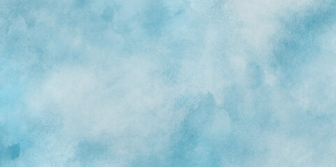 Abstract light blue watercolor cloudiness, mist, or smog background. Dark light  blue sky with white background and blurred pattern. Vivid textured aquarelle painted art design background.