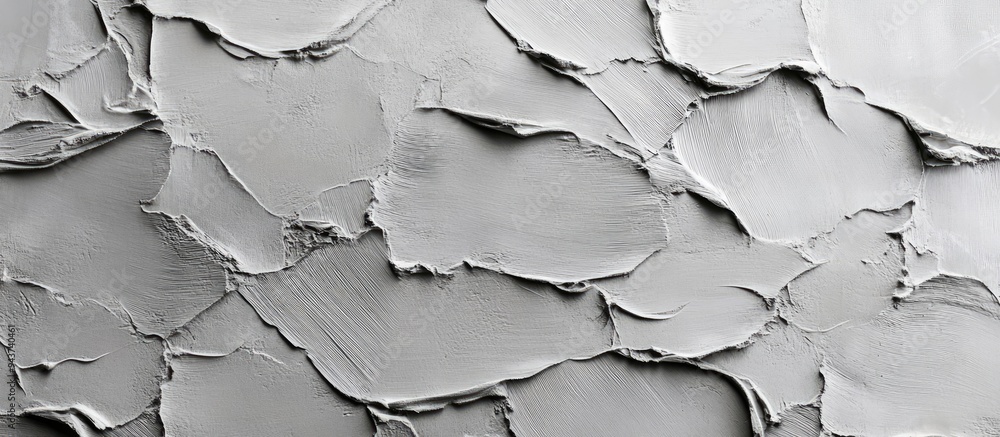 Poster The texture of the gray plastered wall Decorative plaster using a rounded stripes technique. with copy space image. Place for adding text or design
