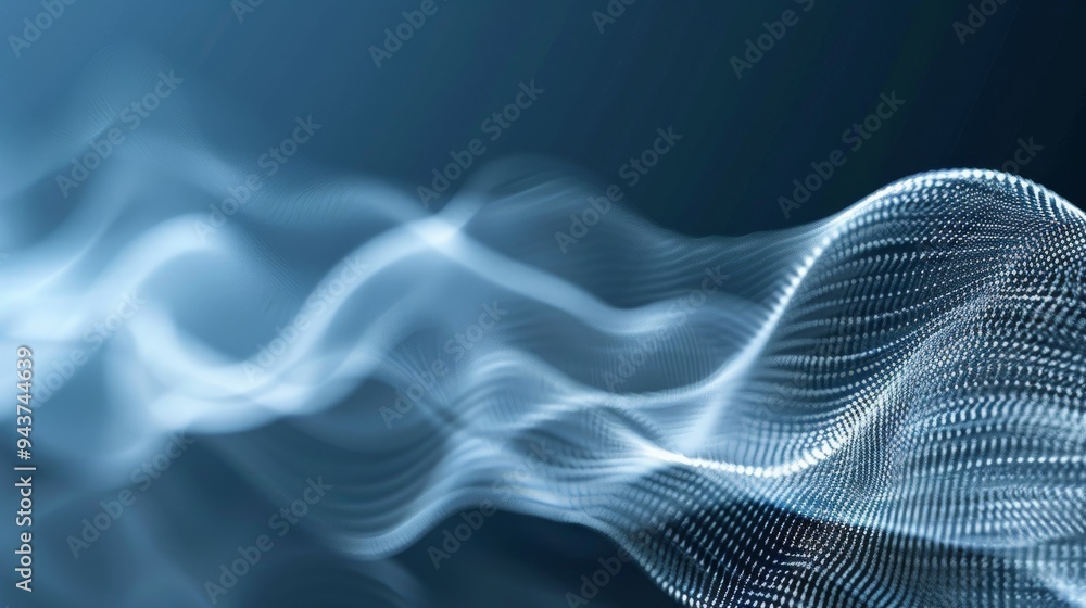 Poster High-tech communication with abstract waveforms