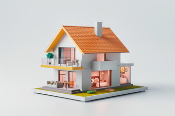 3d real estate visual home industry illustration