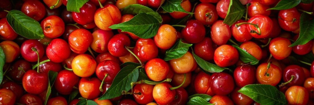 Acerola guarani cherry texture background, Malpighia emarginata pattern, barbados cherry template