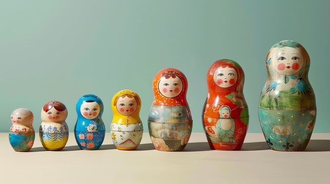 A set of Russian nesting dolls.