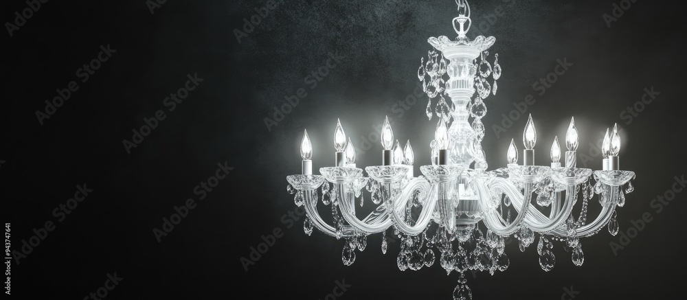 Poster Ceiling chandelier. with copy space image. Place for adding text or design