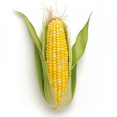 Fresh corn on the cob with husks.