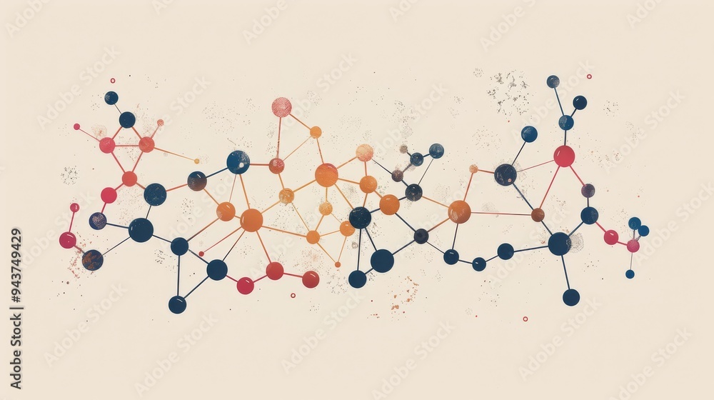 Poster molecular structures and chemical formulas on a clean background