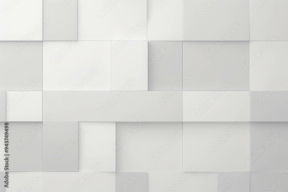 Poster abstract geometric background: clean white squares with subtle depth and light gradients create a mi