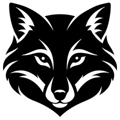 fox face silhouette fox logo vector black