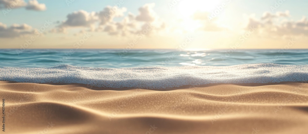 Poster design on the sands. with copy space image. Place for adding text or design