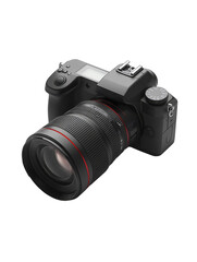 Black Digital Camera with a Large Lens