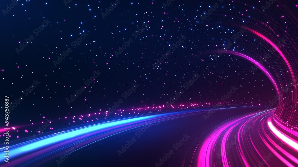 Aufkleber the abstract streaks of light in motion in digital art and technology serve as background images