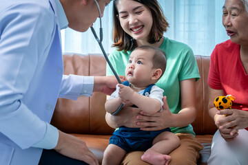 A baby is seeing the doctor for a checkup.