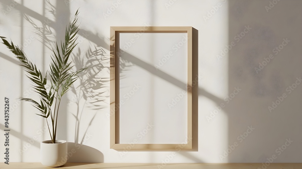 Poster minimalist empty picture frame with copy space for creative design and branding blank framed backgro