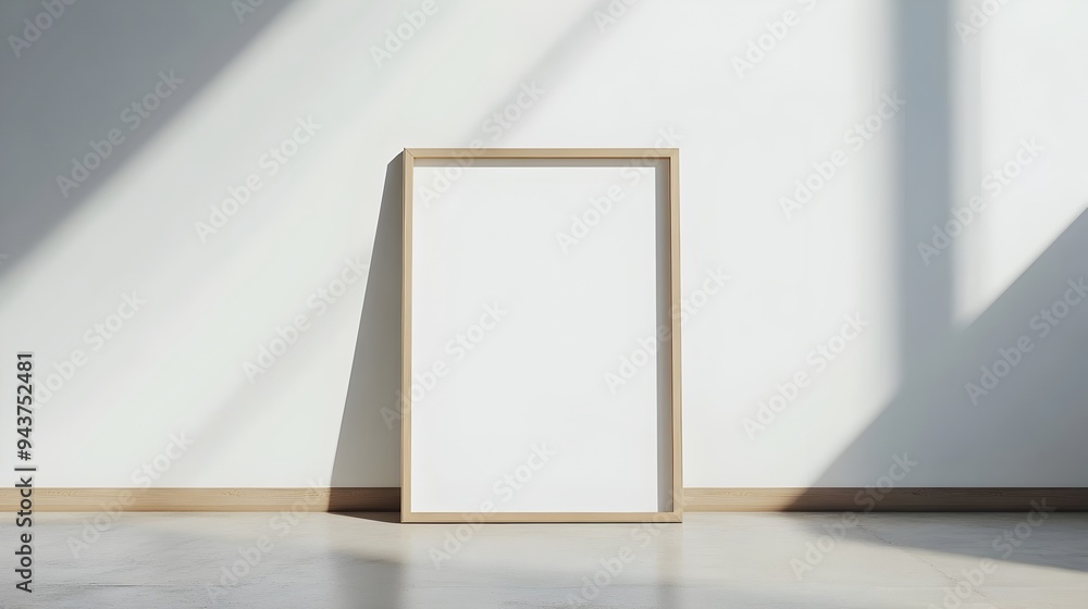 Poster minimalist empty picture frame with blank white background and copy space for product showcase art d