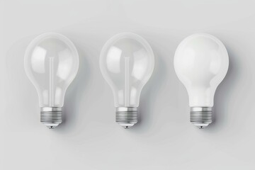 Graffiti light bulbs, lamp icon silhouettes set, lightbulbs isolated, 3d realistic bulbs, creativity idea