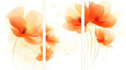 With this modern set of three flower wall art panels, white and gold flowers contrast against a minimalist backdrop